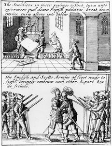 The English and Scots Armies Embrace and Part Friends by English School